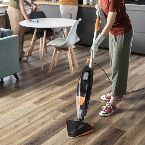 Швабра паровая Kitfort КТ-3923 1300Вт черный/оранжевый