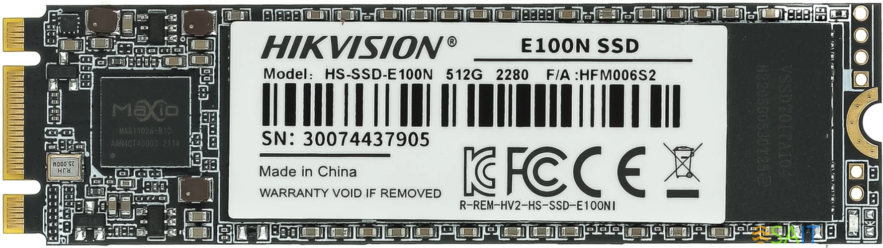 Накопитель SSD Hikvision SATA-III 512GB HS-SSD-E100N/512G HS-SSD-E100N/512G Hiksemi M.2 2280