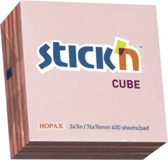 Блок самоклеящийся бумажный Stick`n 21341 76x76мм 400лист. 70г/м2 неон+пастель розовый 3цв.в упак.