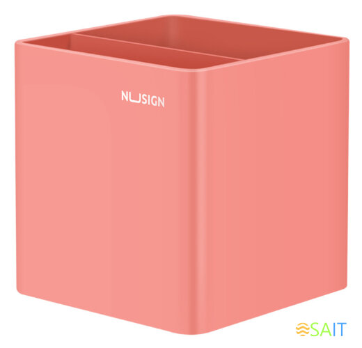 Подставка Deli ENS011PINK Nusign 2отд. для письменных принадлежностей 84х84х86мм розовый пластик