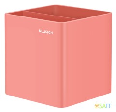 Подставка Deli ENS011PINK Nusign 2отд. для письменных принадлежностей 84х84х86мм розовый пластик