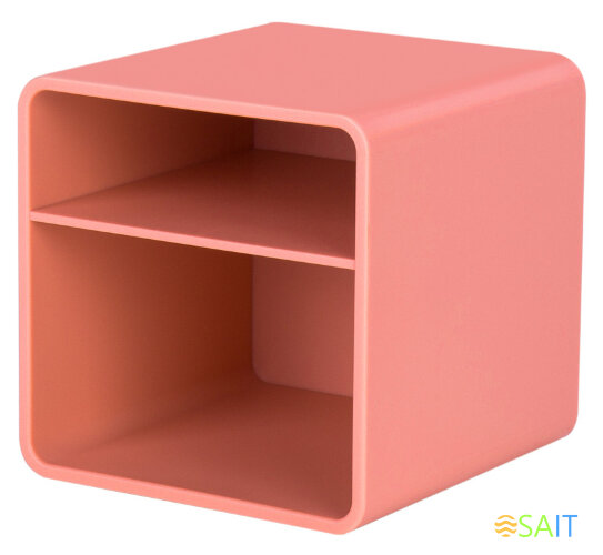 Подставка Deli ENS011PINK Nusign 2отд. для письменных принадлежностей 84х84х86мм розовый пластик