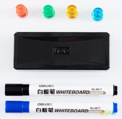 Доска стеклянная Deli 8741 стеклянная белый 100x200см стекло магнитный 4 магнита/2 маркера/стиратель