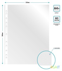 Папка-вкладыш Бюрократ Премиум 013BTEN40 тисненые A4+ (упак.:100шт)