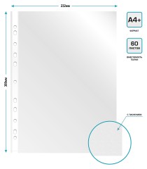 Папка-вкладыш Бюрократ Премиум 013BTEN40 тисненые A4+ (упак.:100шт)