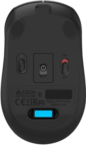 Мышь A4Tech Fstyler FB26CS Air2 серый/черный оптическая 2000dpi silent беспров. BT/Radio USB для ноутбука 4but (FB26CS AIR2 SMOKY GREY)