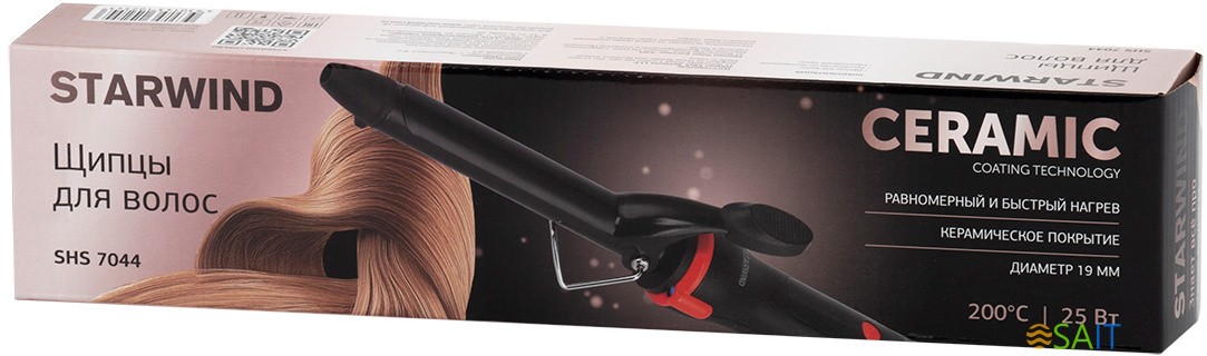 Щипцы Starwind SHS 7044 25Вт черный/красный макс.темп.:200С покрытие:керамическое