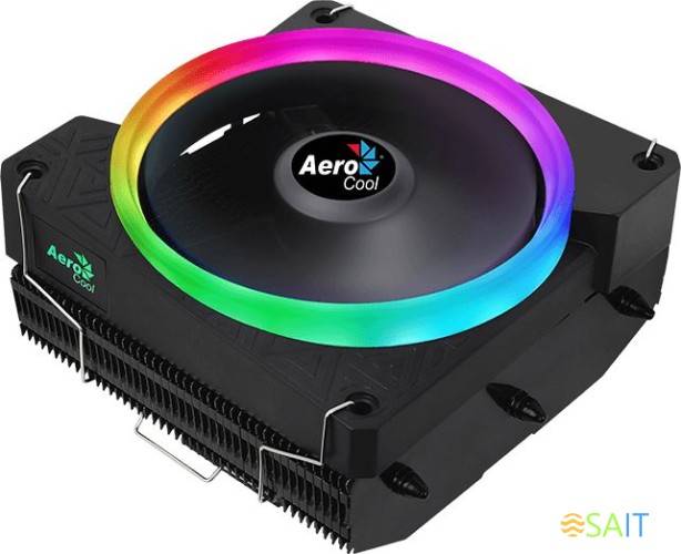 Устройство охлаждения(кулер) Aerocool Cylon 3H ARGB Soc-AM5/AM4/1200/1700/1851 черный 4-pin 13-24dB Al+Cu 125W 480gr Ret (CYLON 3H ARGB PWM 4P)