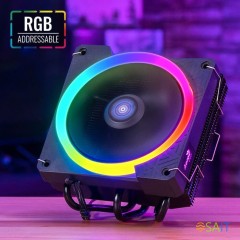 Устройство охлаждения(кулер) Aerocool Cylon 3H ARGB Soc-AM5/AM4/1200/1700/1851 черный 4-pin 13-24dB Al+Cu 125W 480gr Ret (CYLON 3H ARGB PWM 4P)