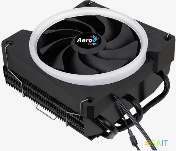 Устройство охлаждения(кулер) Aerocool Cylon 3H ARGB Soc-AM5/AM4/1200/1700/1851 черный 4-pin 13-24dB Al+Cu 125W 480gr Ret (CYLON 3H ARGB PWM 4P)
