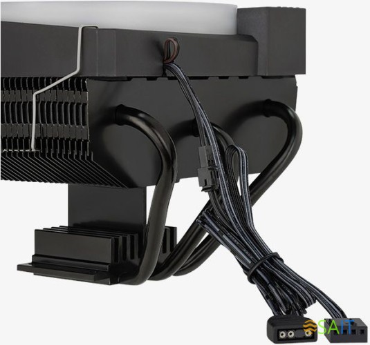 Устройство охлаждения(кулер) Aerocool Cylon 3H ARGB Soc-AM5/AM4/1200/1700/1851 черный 4-pin 13-24dB Al+Cu 125W 480gr Ret (CYLON 3H ARGB PWM 4P)