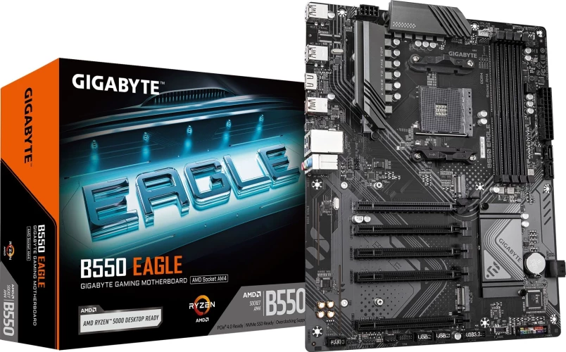 Материнская плата Gigabyte B550 EAGLE Soc-AM4 AMD B550 4xDDR4 ATX AC`97 8ch(7.1) GbLAN RAID+HDMI