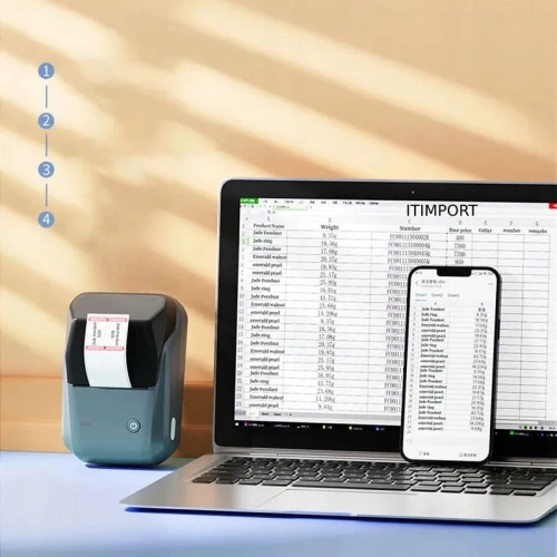 Термопринтер Niimbot B1 (1746799) 203dpi 50мм/с/USB/BT для печ.этик. голубой