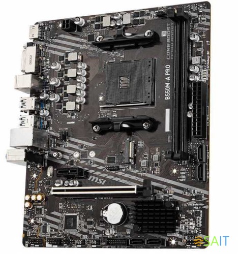 Материнская плата MSI B550M-A PRO Soc-AM4 AMD B550 2xDDR4 mATX AC`97 8ch(7.1) GbLAN RAID+DVI+HDMI