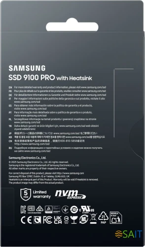 Накопитель SSD Samsung PCIe 5.0 x4 2TB MZ-VAP2T0CW 9100 Pro M.2 2280