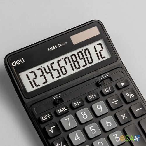 Калькулятор настольный Deli Askend EM333 черный 12-разр.