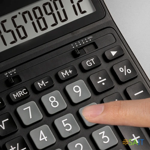 Калькулятор настольный Deli Askend EM333 черный 12-разр.