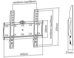Кронштейн для телевизора Ultramounts UM804F черный 23"-42" макс.30кг настенный фиксированный