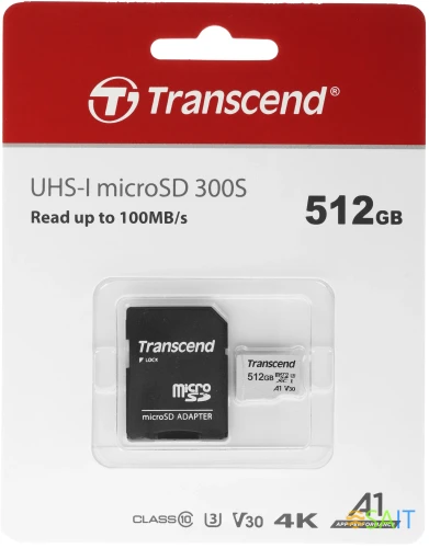 Флеш карта microSDXC 512GB Transcend TS512GUSD300S-A 300S + adapter