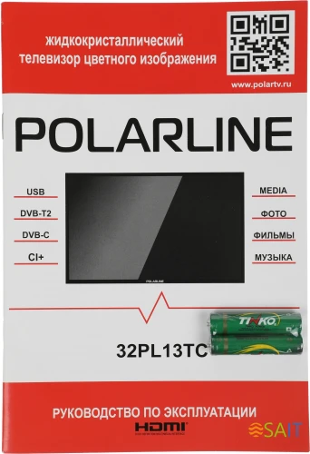 Телевизор LED PolarLine 32" 32PL13TC черный HD 50Hz DVB-T DVB-T2 DVB-C (RUS)