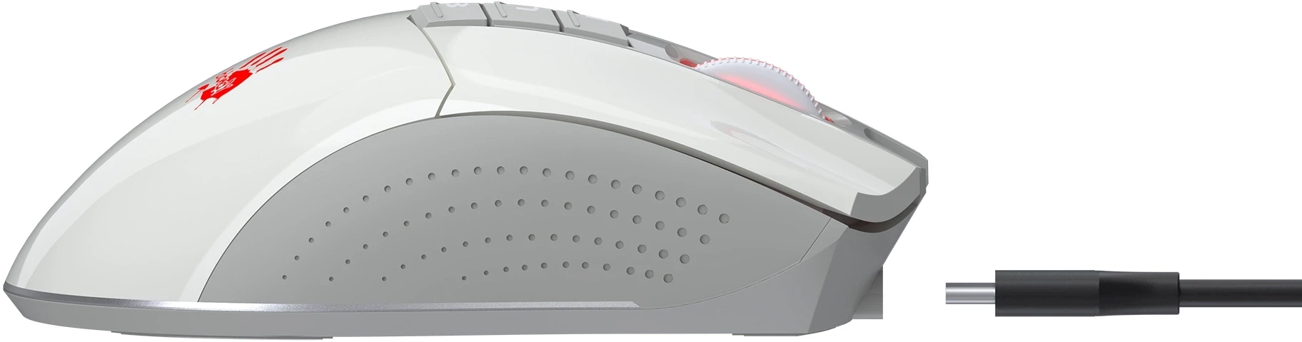 Мышь A4Tech Bloody R90 Plus белый оптическая 5000dpi беспров. USB 7but (R90 PLUS GREUISH WHITE)