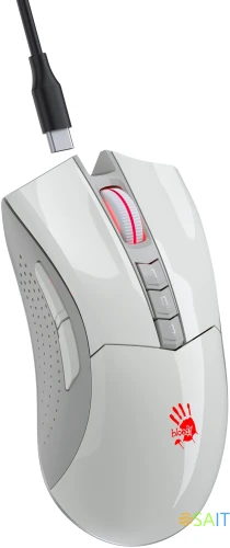 Мышь A4Tech Bloody R90 Plus белый оптическая 5000dpi беспров. USB 7but (R90 PLUS GREUISH WHITE)