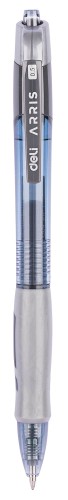 Ручка гелев. автоматическая Deli Arris EG08-BK прозрачный/серый d=0.5мм черн. черн. резин. манжета