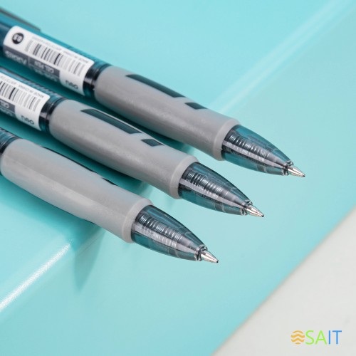 Ручка гелев. автоматическая Deli Arris EG08-BK прозрачный/серый d=0.5мм черн. черн. резин. манжета