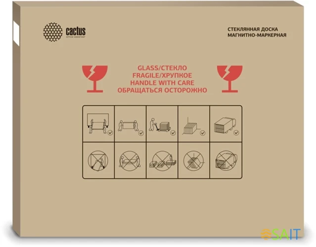 Доска стеклянная Cactus CS-GBD-65X100-UWT-TM Сквозное крепление стекло ультра белый 65x100см стекло крепления