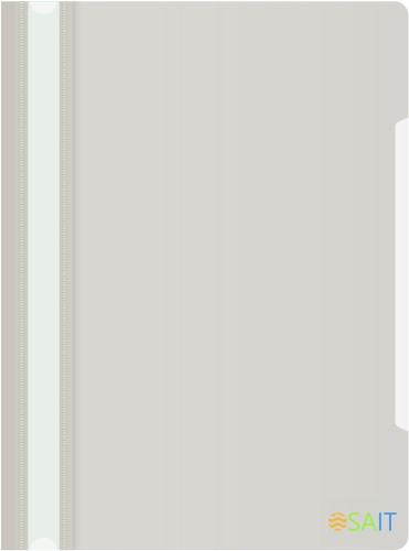 Папка-скоросшиватель Бюрократ Economy -PSE20GREY A4 прозрач.верх.лист пластик серый