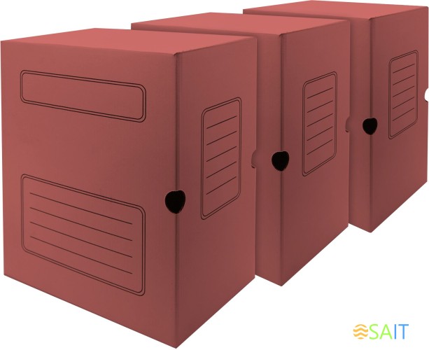 Короб архивный Silwerhof микрогофрокартон корешок 150мм красный (упак.:3шт)