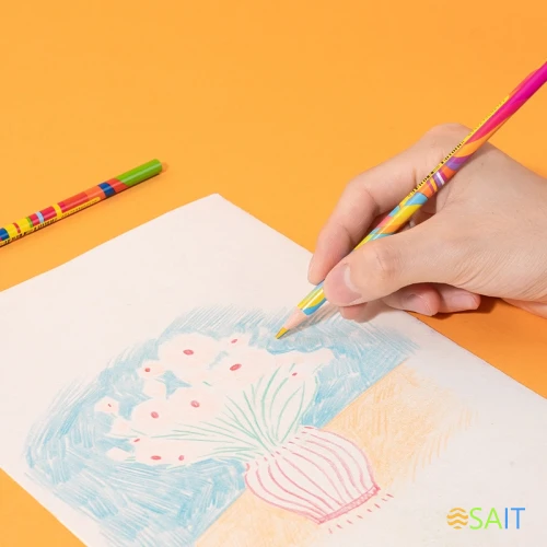 Карандаши цв. Deli EC141 Colorwow 3мм трехгран. туба (28шт) 28 карандашей