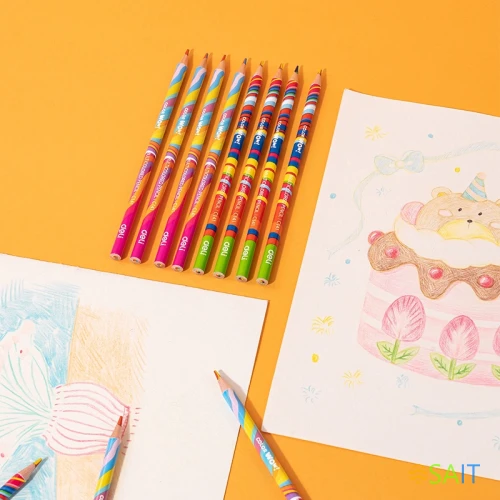 Карандаши цв. Deli EC141 Colorwow 3мм трехгран. туба (28шт) 28 карандашей