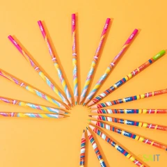 Карандаши цв. Deli EC141 Colorwow 3мм трехгран. туба (28шт) 28 карандашей