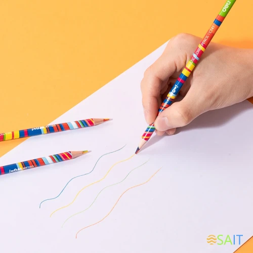 Карандаши цв. Deli EC141 Colorwow 3мм трехгран. туба (28шт) 28 карандашей