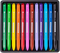 Восковые мелки Deli EC20000 Color Emotion трехгранные 12цв. картон.кор./европод.