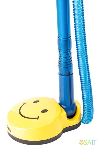 Ручка шариков. автоматическая Deli EQ50-BL синий/прозрачный d=0.7мм син. черн. на подставке резин. манжета