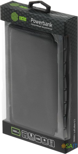 Мобильный аккумулятор Cactus CS-PBFSPT-10000 10000mAh 2.1A 2xUSB-A черный