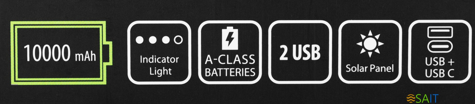 Мобильный аккумулятор Cactus CS-PBFSPT-10000 10000mAh 2.1A 2xUSB-A черный