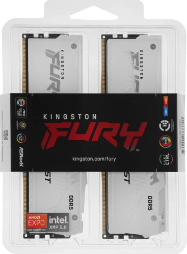 Память DDR5 2x16GB 5600MHz Kingston KF556C36BWEAK2-32 Fury Beast RGB RTL Gaming PC5-44800 CL36 DIMM 288-pin 1.25В kit single rank с радиатором Ret
