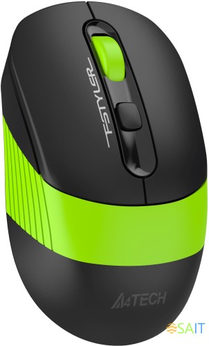 Мышь A4Tech Fstyler FG10CS Air черный/зеленый оптическая 2000dpi silent беспров. USB для ноутбука 4but (FG10CS AIR SPORTS GREEN)