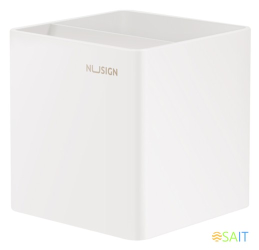 Подставка Deli ENS011WHITE Nusign 2отд. для письменных принадлежностей 84х84х86мм белый пластик