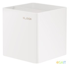 Подставка Deli ENS011WHITE Nusign 2отд. для письменных принадлежностей 84х84х86мм белый пластик