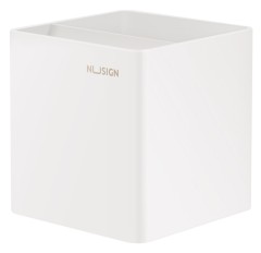 Подставка Deli ENS011WHITE Nusign 2отд. для письменных принадлежностей 84х84х86мм белый пластик