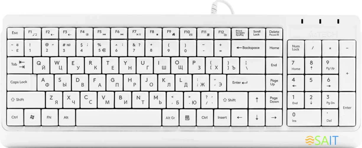 Клавиатура A4Tech Fstyler FK15 белый USB (FK15 WHITE)