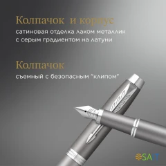 Ручка перьев. Parker IM Writing Rituals F331 (2203896) серый сталь нержавеющая F подар.кор.