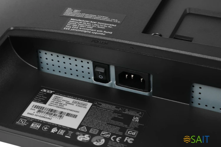 Монитор Acer 23.8" CB241Ybmirux черный IPS LED 1ms 16:9 HDMI M/M матовая HAS Piv 1000:1 250cd 178гр/178гр 1920x1080 75Hz FHD USB 6.9кг