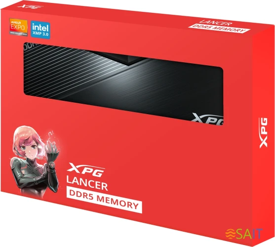 Память DDR5 2x32GB 6000MHz A-Data AX5U6000C3032G-DCLABK XPG Lancer RTL Gaming PC5-48000 CL30 DIMM 288-pin 1.25В kit dual rank с радиатором Ret