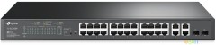 Коммутатор TP-Link SL2428P (L2) 24x100Мбит/с 4x1Гбит/с 2xКомбо(1000BASE-T/SFP) 24PoE+ 250W управляемый