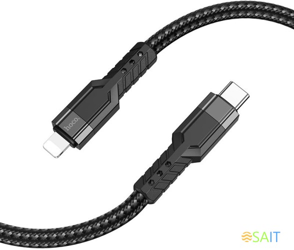 Кабель Hoco U110 iP PD USB Type-C (m)-Lightning (m) 1.2м черный коробка